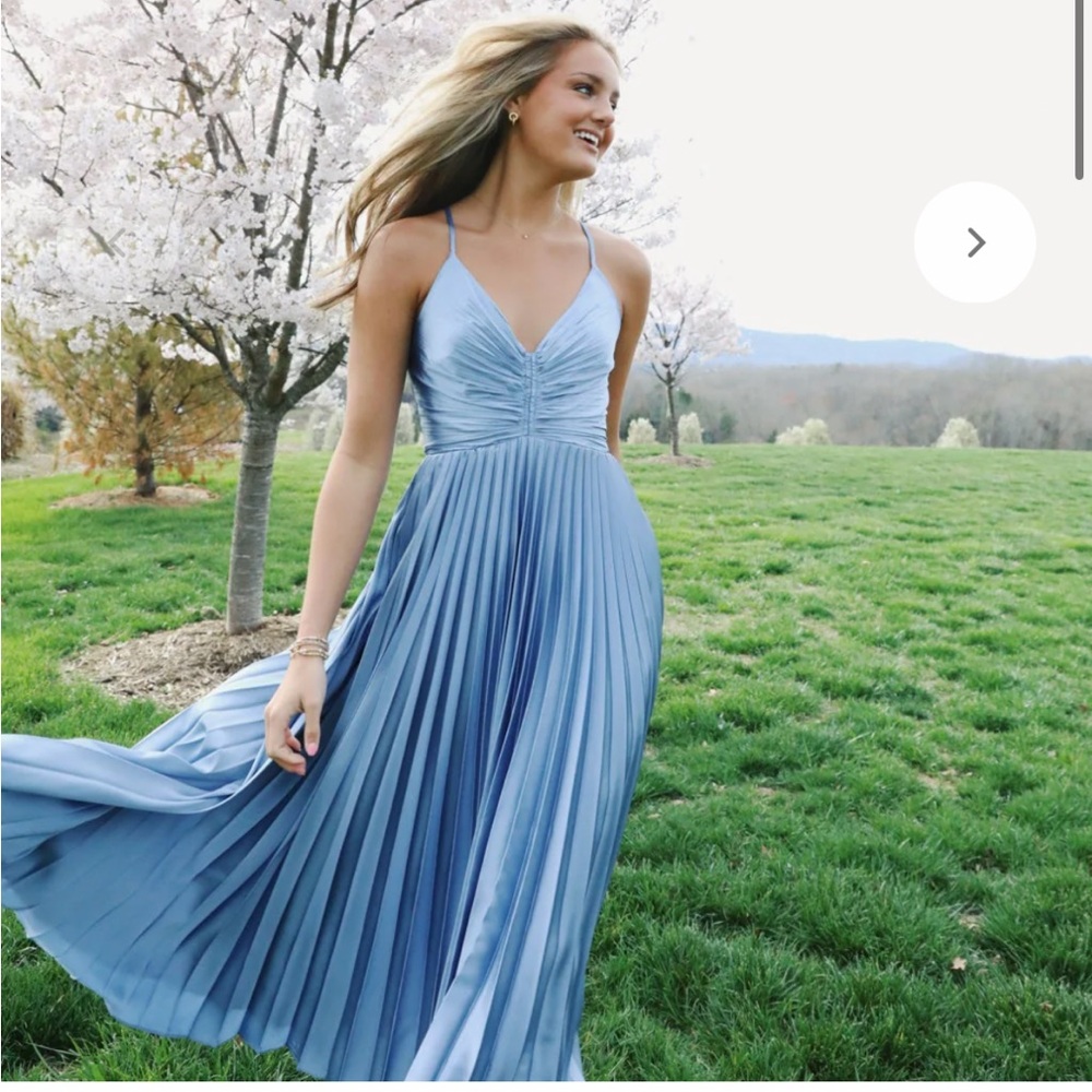 Sophie the label blue satin dress Size medium and